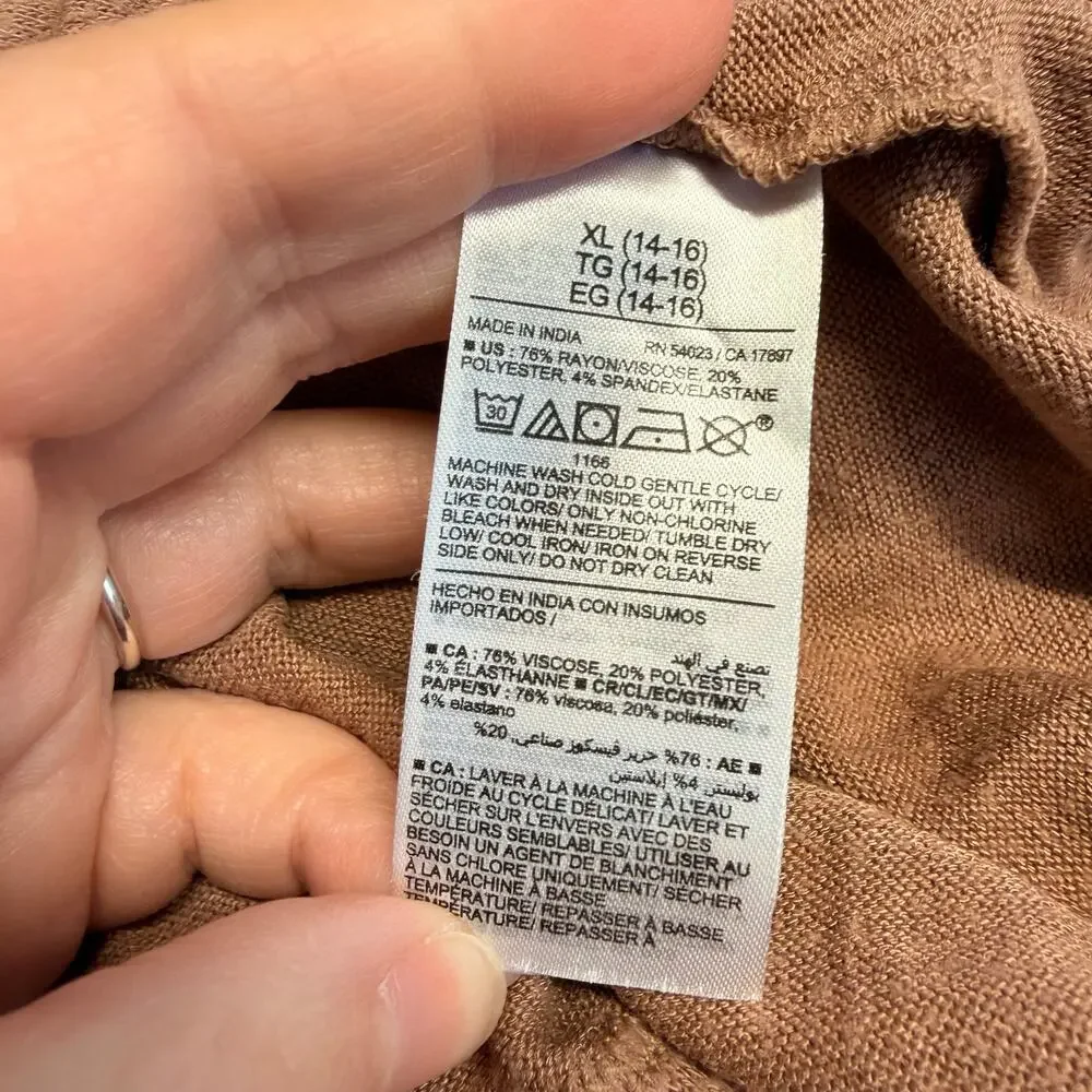 Old Navy Girls Sweater Pullover Long Sleeve Flowy Tan Brown XL 14 16